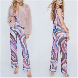 Metallic Printed Jumpsuit